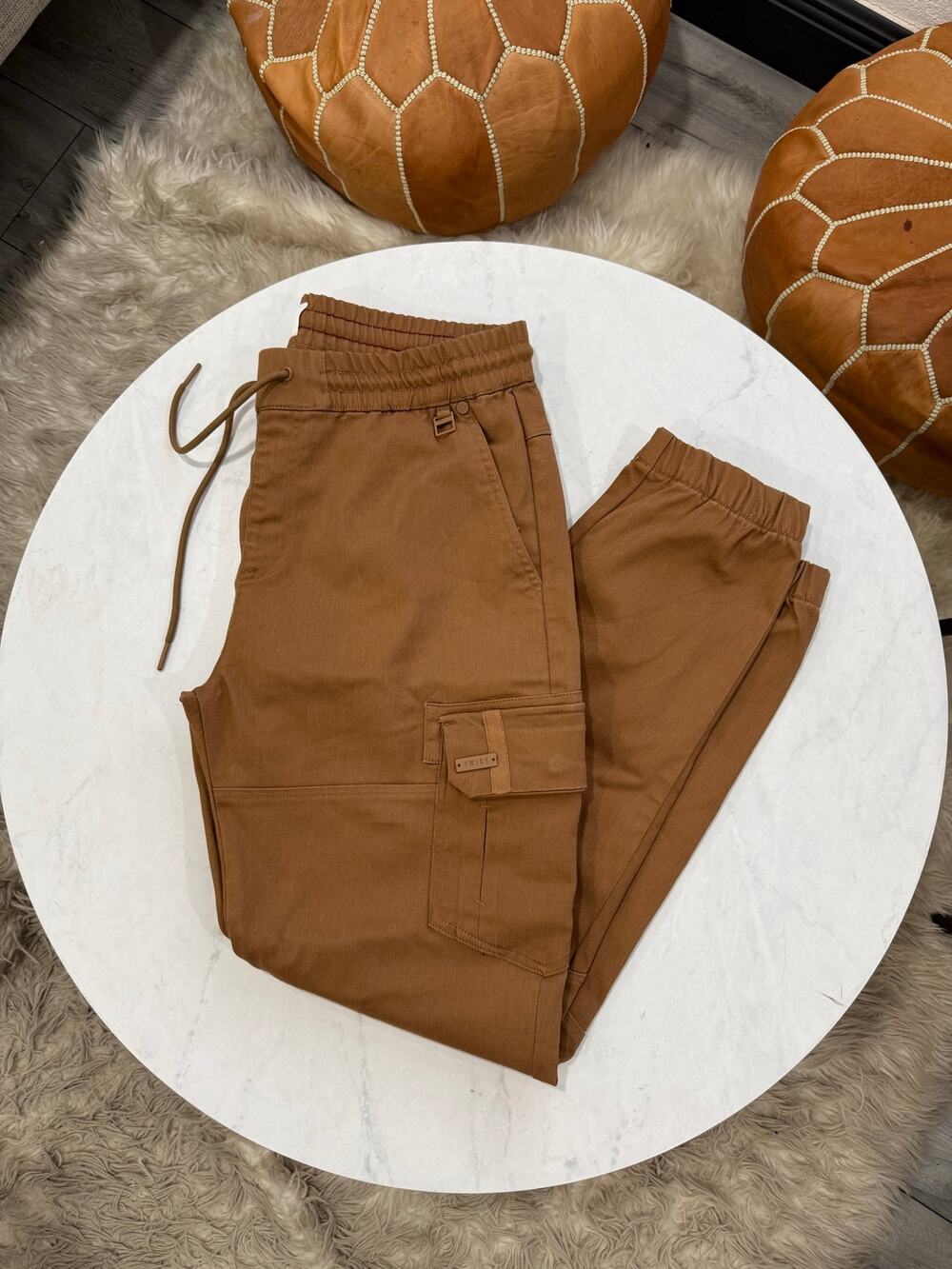TWICE Men’s Brown Slim Fit Cargo Jogger Pants Size 34